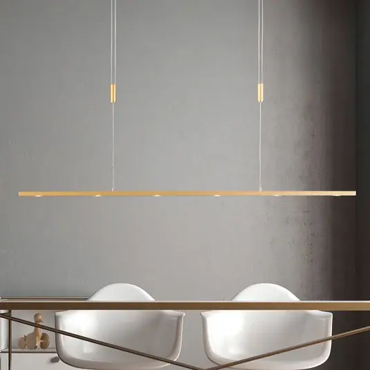 Alacsony ár Quitani LED függő lámpa Tolu, hossza 119 cm, sárgaréz