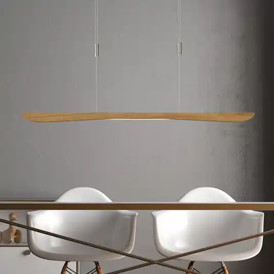 Szuper akció Quitani Hiba LED-es függőlámpa, natúr tölgyfa, hossza 118 cm