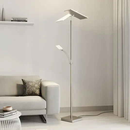 Lucande LED álló világítás Parthena, nikkel, fém, 180 cm Rendeld meg most