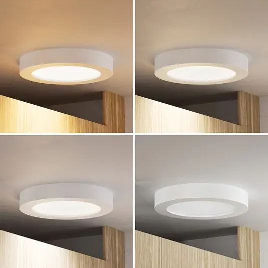 Szezonális akció PRIOS LED mennyezeti világítás Edwina, fehér, 23 cm, CCT, IP44