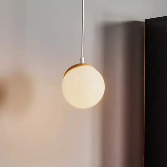 Biztonságos vásárlás Lógó világítás Sfera 1 izzós üveg/fa világos