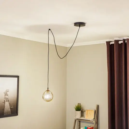 Függő világítás Glassy, decentralizált, fekete, grafit, üveg, 14 cm Azonnal elérhető