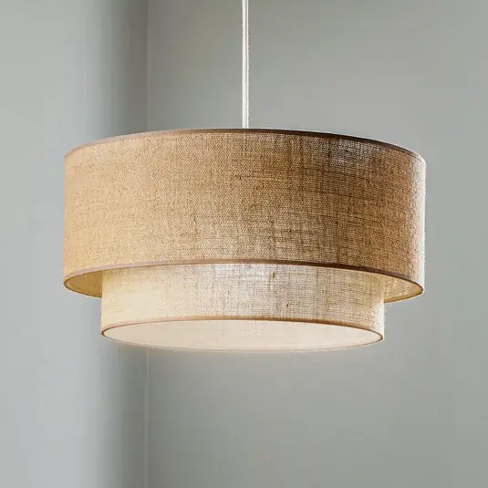 Boho függő világítás, barna, átmérő 45 cm, textil Rendeld meg most