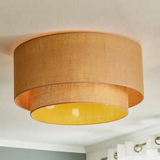 Boho mennyezeti világítás, barna, átmérő 60 cm, textil Legnépszerűbb