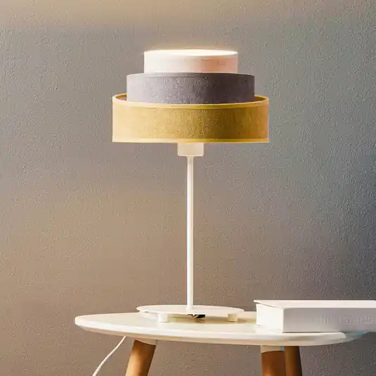 Árengedmény Asztali lámpa Pastell Trio mustár/szürke/világosszürke H 50 cm