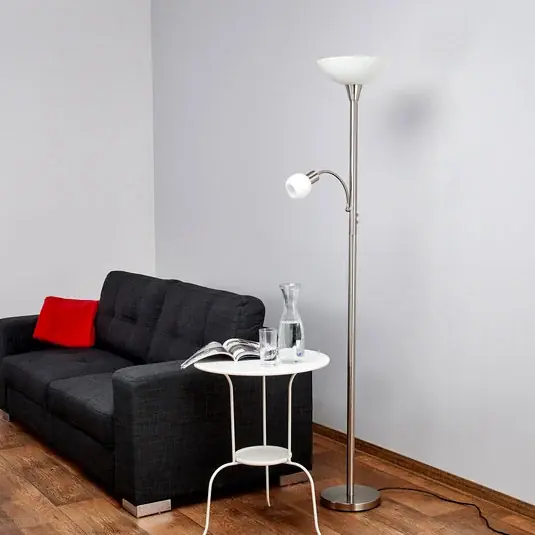 Lindby Elaina álló lámpa, olvasólámpa, nikkel színű, 180 cm, E27 Exkluzív ajánlat