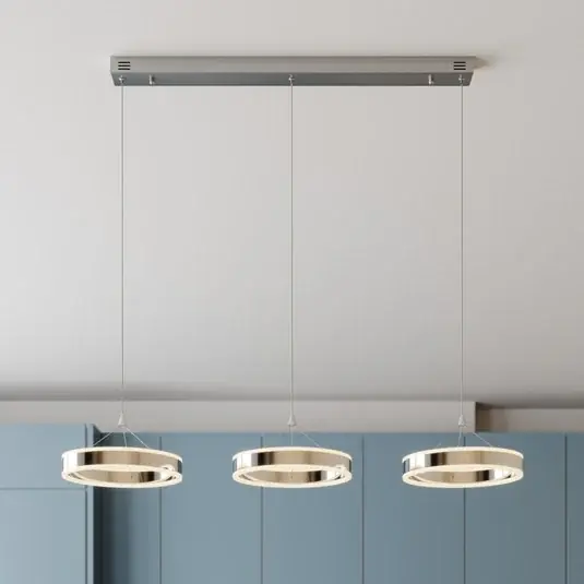 Lucande LED-es Lyani függőlámpa, 115cm, 3 lámpás, króm, dimmelhető Gyors kiszállítás