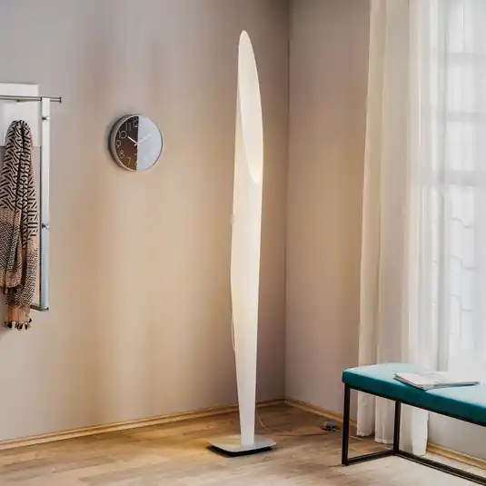 Gyors szállítás kdln Shakti álló világítás, ezüst, fehér szatén, magasság 200 cm