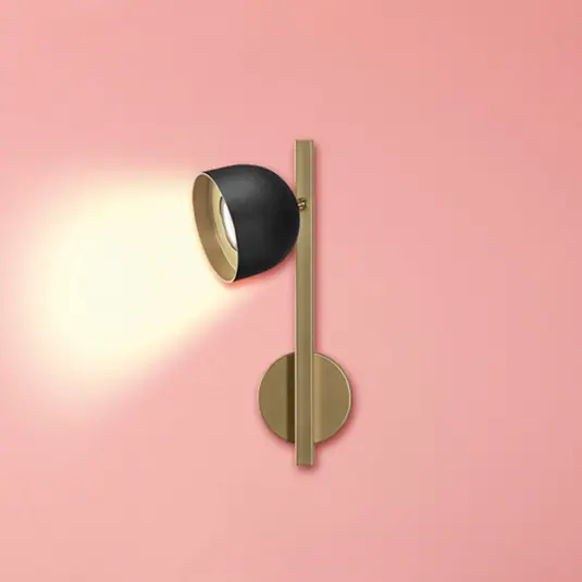Árengedmény LED fali lámpa Dome, egylámpás, fekete