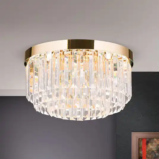 Korlátozott ajánlat LED mennyezeti lámpa Prizma, arany, Ø 35 cm