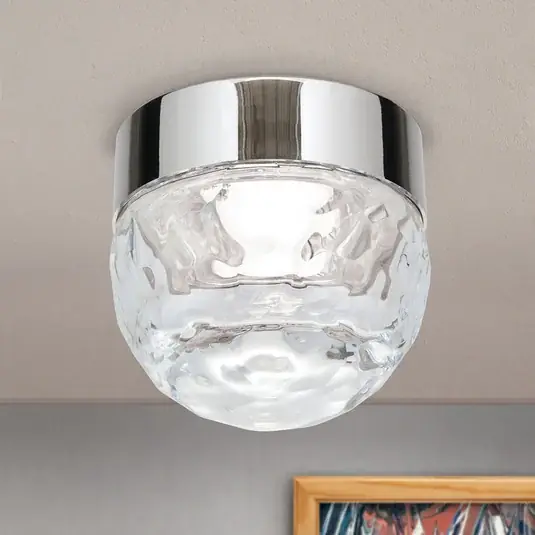 LED mennyezeti lámpa gömb egy égő, nikkel, kerek Szuper ajánlat