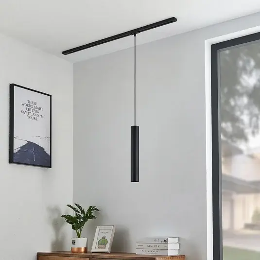 Lindby függőlámpa Linaro, 40 cm, fekete, 1-fázisú, GU10 Azonnali szállítás