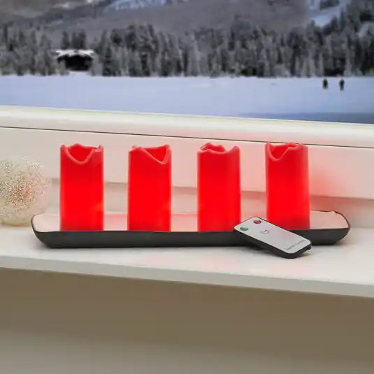 4 db - Candle LED gyertya távirányítóval piros Akciós ár