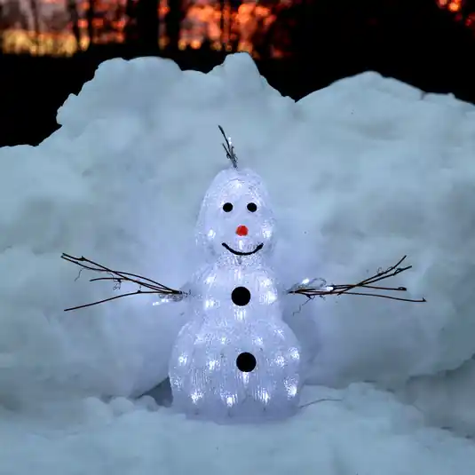 Legnépszerűbb Kis LED figura Crystal Snowman kültéri hóember