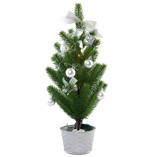 LED karácsonyfa ezüst díszítéssel Vedd meg online