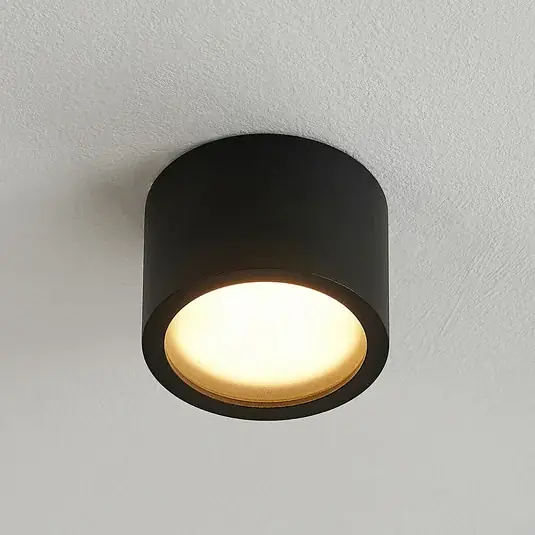 Arcchio Downlight Nieva, GX53, fekete, kerek, Ø 10cm, fém Vedd meg online