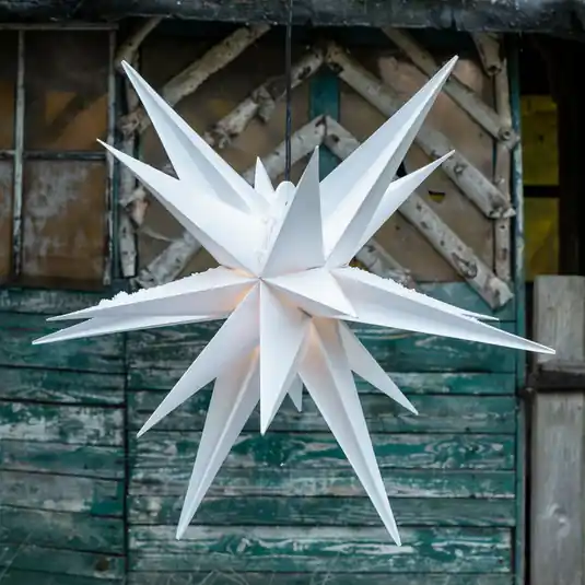 Olcsó XXL díszcsillag kültérre, 18 ágú, Ø 80 cm fehér