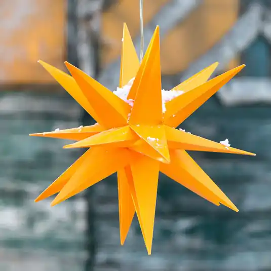 Vedd meg online LED díszcsillag, 18 ágú, Ø 25 cm, sárga