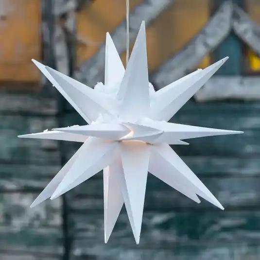 Végkiárusítás LED díszcsillag, 18 ágú, Ø 25 cm, fehér