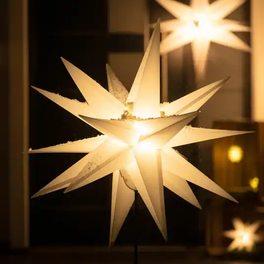LED csillag kültérre, földbe sz., Ø 55 cm, fehér Biztonságos fizetés