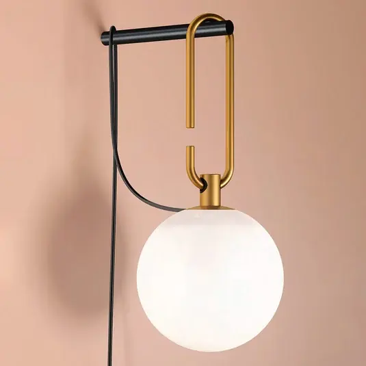 Korlátozott ajánlat Artemide fali lámpa nh Wall, fehér, üveg, dugasz, E14