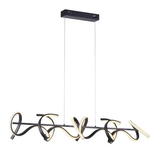 Alacsony ár Curls LED-es függőlámpa, fekete, fém, 99 cm hosszú, dimmelhető