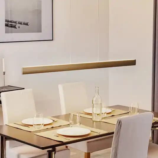 LED függő lámpa Runa, bronz, hossza 132 cm Prémium