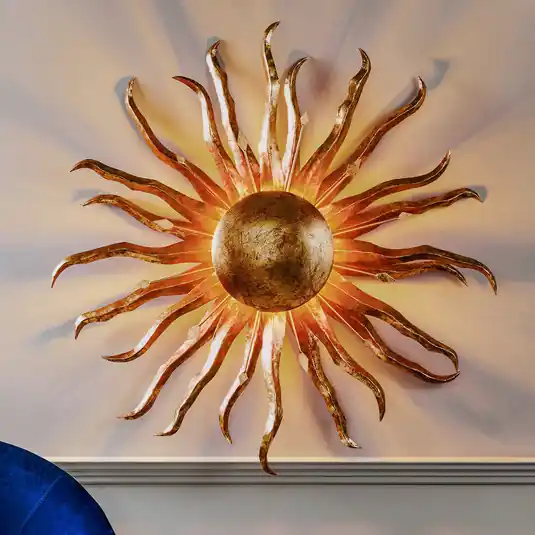 Fali lámpa Nap Ø 100 cm arany Újdonság
