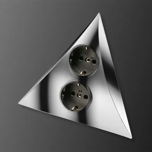 luxor 2-fokozatú konnektor, matt króm, műanyag, IP20 Gyors szállítás