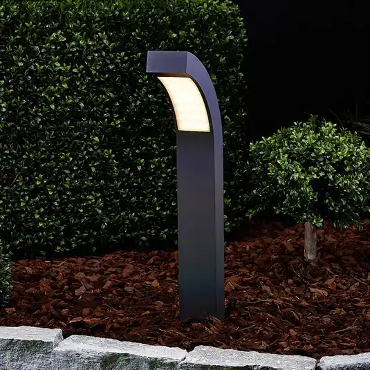 Lucande LED állólámpa Lennik, 60 cm, antracit, fém Kiárusítás