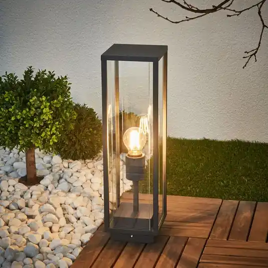 Lucande Annalea állólámpa, 50 cm, antracit, IP54 Alacsony ár