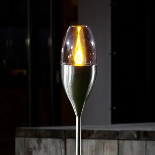 Lindby LED napelemes világítás Jari, magasság 122 cm, rozsdamentes acél, Legkelendőbb
