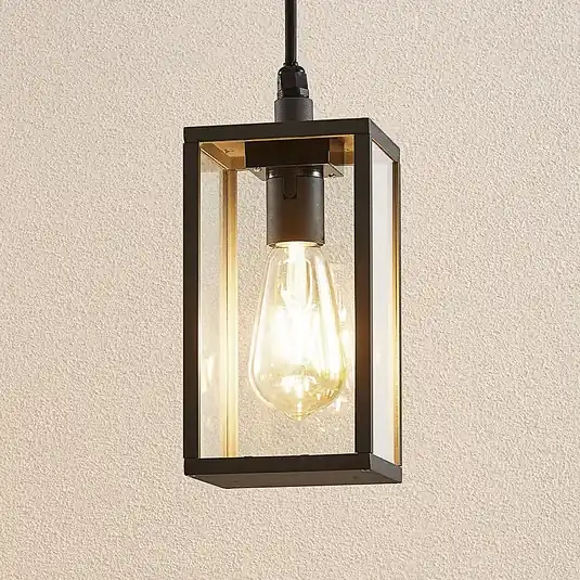 Árengedmény Lindby kültéri függőlámpa Filimon, antracit, 22 cm, IP44, E27