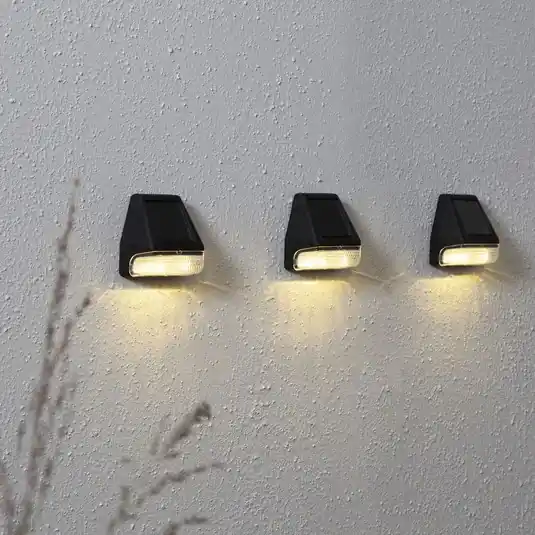 Akció LED-es napelemes fali lámpa Wally Mini, 3 darabos szettben