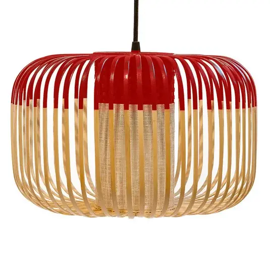 Csak ma Forestier függő lámpa Bamboo S, Ø 35 cm, piros