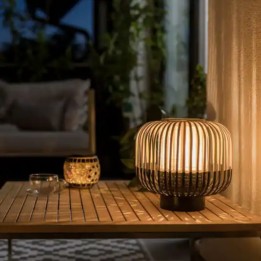 Különleges ajánlat Forestier Bamboo Light S lámpa 24 cm fekete