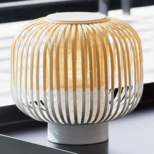 Biztonságos vásárlás Forestier Bamboo Light S asztali lámpa 24 cm fehér