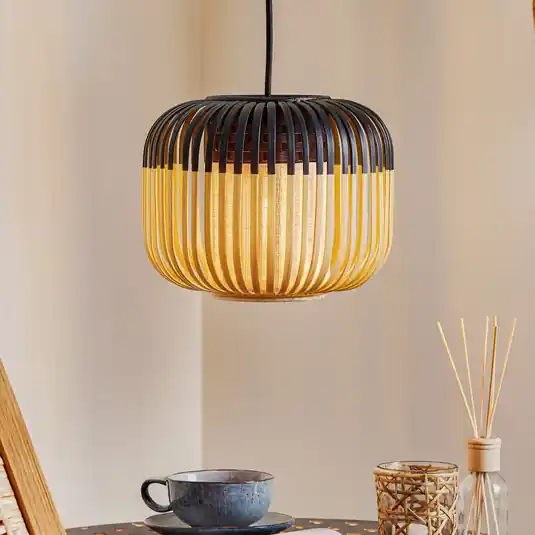 Biztonságos fizetés Forestier függő lámpa Bamboo XS, Ø 27 cm, fekete