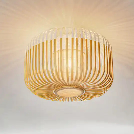Biztonságos fizetés Forestier mennyezeti világítás Bamboo S, Ø 35 cm, fehér