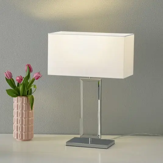 Helestra Enna asztali világítás, 53 cm magas, E14, fehér, textil Szuper ajánlat