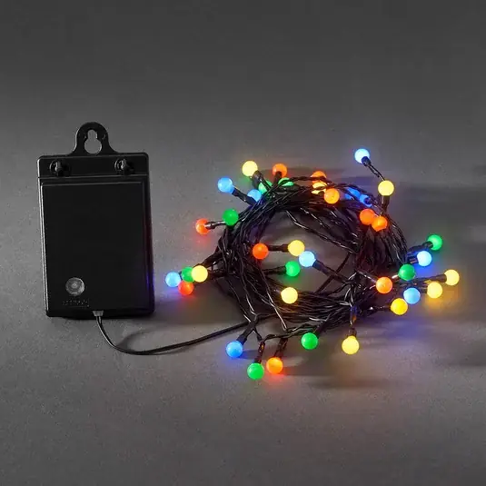 Színes kültéri fényfüzér LED 40 égős RGB, elem Szuper akció