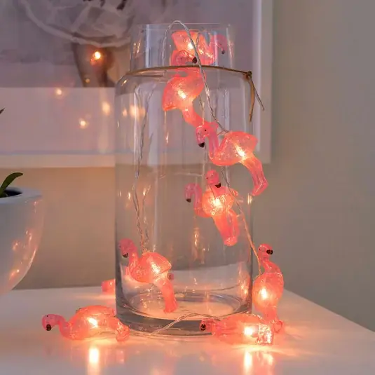 Flamingos LED fényfüzér, elemes Nézd meg most