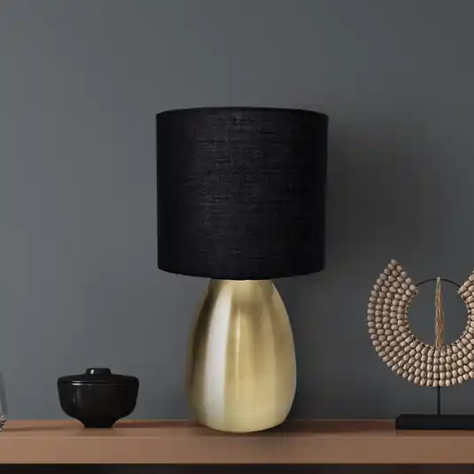 Aurum lámpa, textil ernyő, fekete/arany Prémium