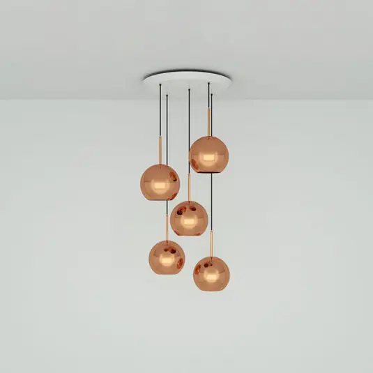 Tom Dixon Copper 25 cm Round függőlámpa, 5 izzós Rendeld meg most