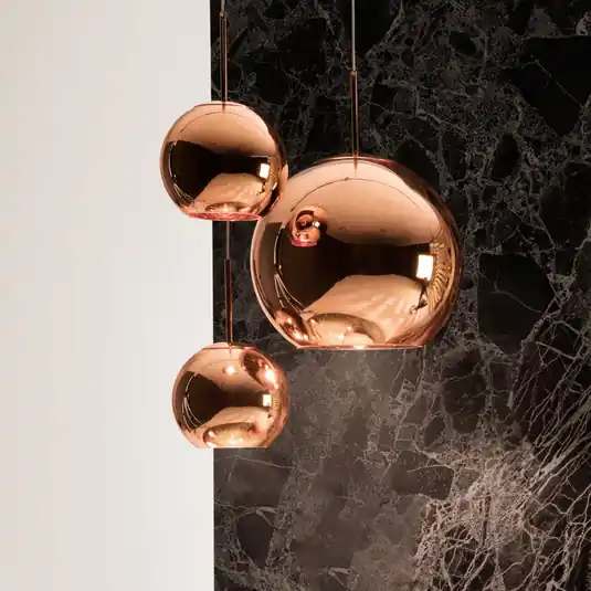 Árcsökkenés Tom Dixon Copper Trio Round függőlámpa, 3 izzós