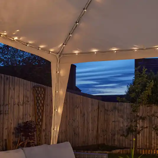 Legjobb ár LED-es napelemes fényfüzér, 140 lámpás, IP44