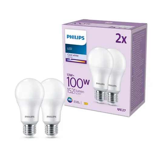 Utolsó esély Philips LED izzó E27 13W 1521lm 4000K matt 2db