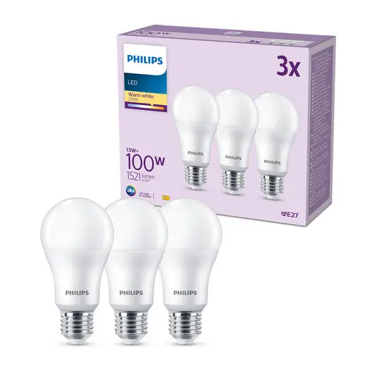Philips LED izzó E27 13W 1521lm 2700K matt 3db Biztonságos fizetés