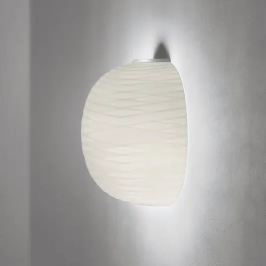 Különleges ajánlat Foscarini Gem félig fali lámpa üvegből, fehér