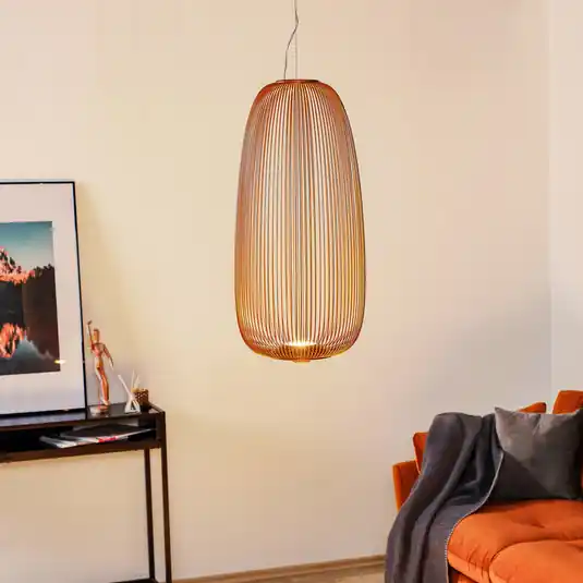 Foscarini Spokes 1 LED függő lámpa, dimmelhető, réz Expressz kézbesítés